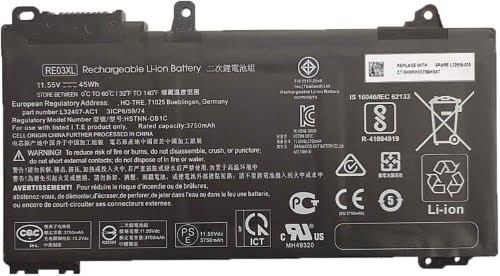 3ICP6/59/74, HSTNN-0B1C replacement Laptop Battery for HP 66 Pro 13 G2, ProBook 430 G6, 45wh, 3 cells, 11.55v