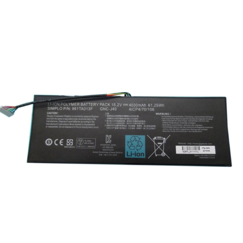 4ICP4/70/106, 916TA013F replacement Laptop Battery for Gigabyte P34, P34 V4, 4030mah / 61.25wh, 15.2v