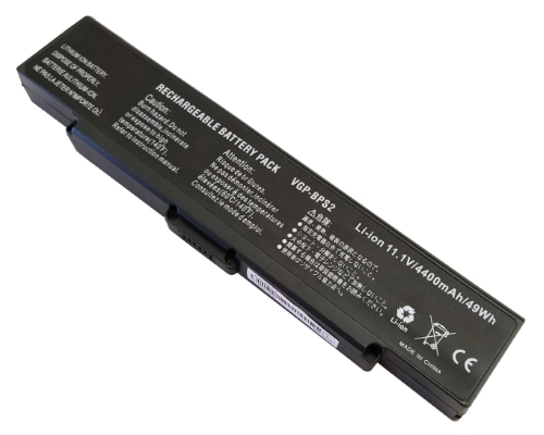 VGP-BPL2, VGP-BPL2C replacement Laptop Battery for Sony Vaio AR130, Vaio AR130G, 11.1V, 4400mAh, 6 cells