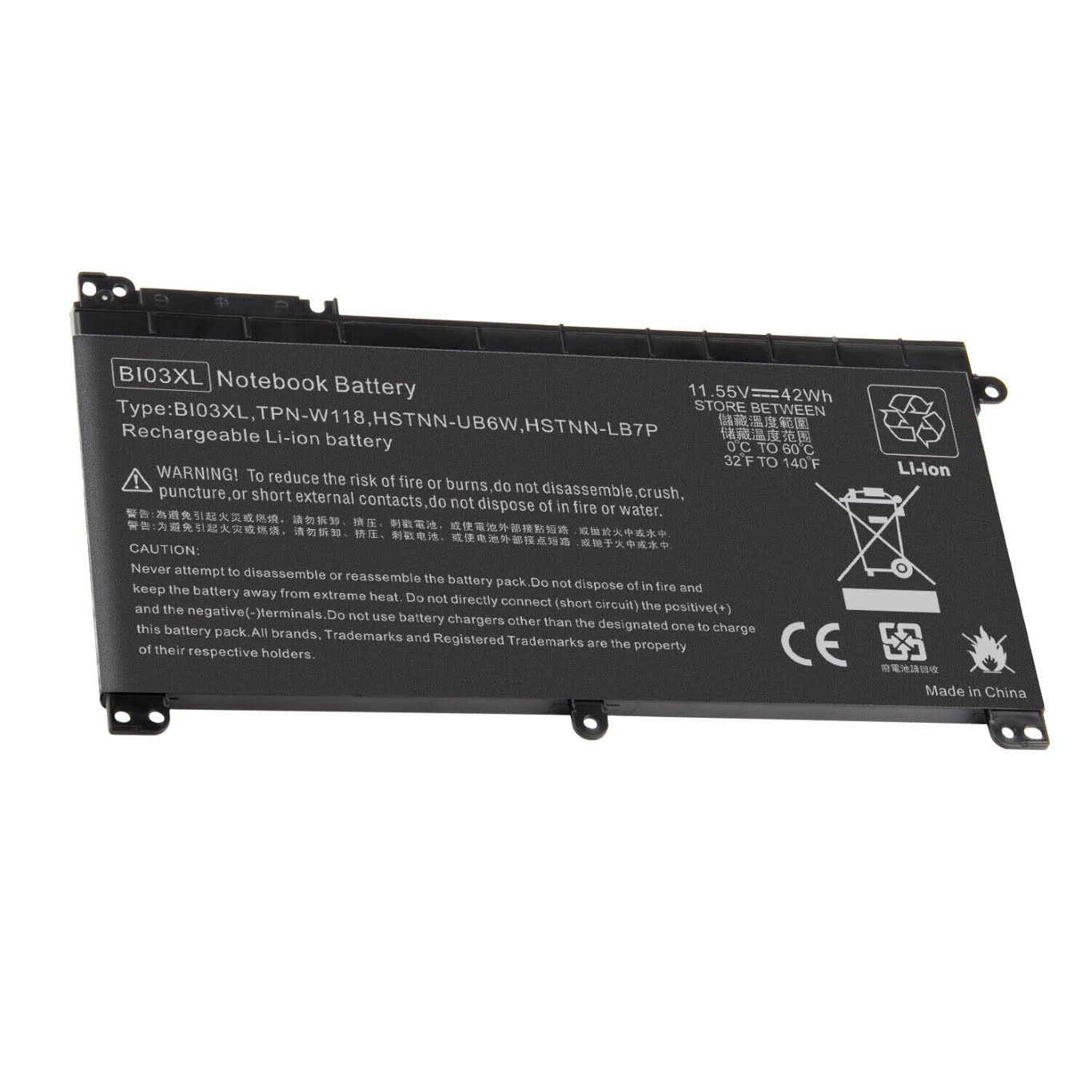 0N03XL, 843537-421 replacement Laptop Battery for HP Pavilion 13-u000, Pavilion x360 13-u013TU, 42wh, 6 cells, 11.55v