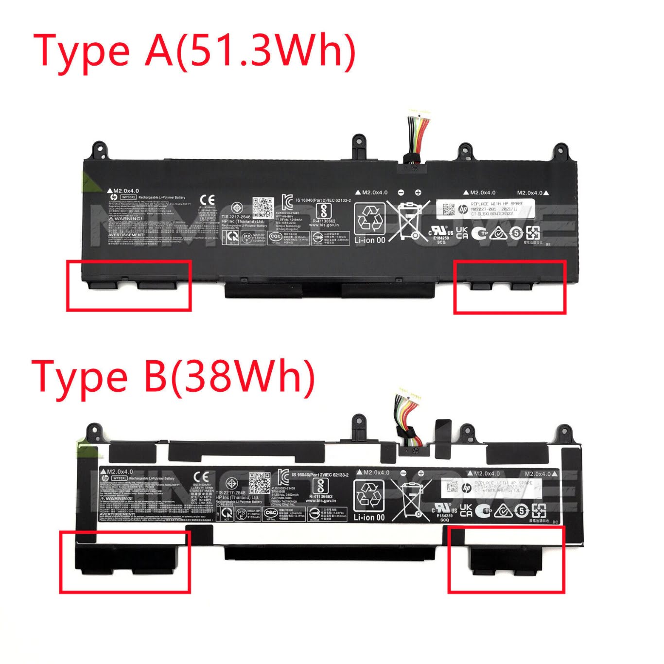 HSTNN-1B9Y, HSTNN-LB8V replacement Laptop Battery for HP EliteBook 1040 G9, EliteBook 830 G9, 11.58v, 51.3wh / 38wh, 3 cells
