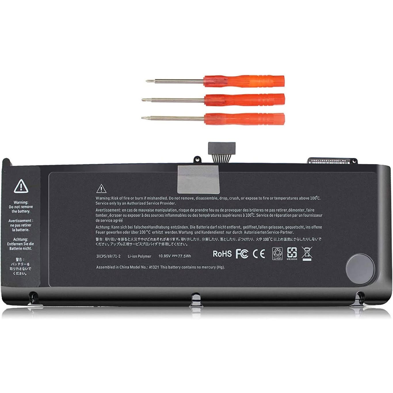 661-5211, 661-5476 replacement Laptop Battery for Apple MacBook Pro 15  A1286 (2009 Version), MacBook Pro 15  MB985*/A, 10.95v, 73wh, 6 cells