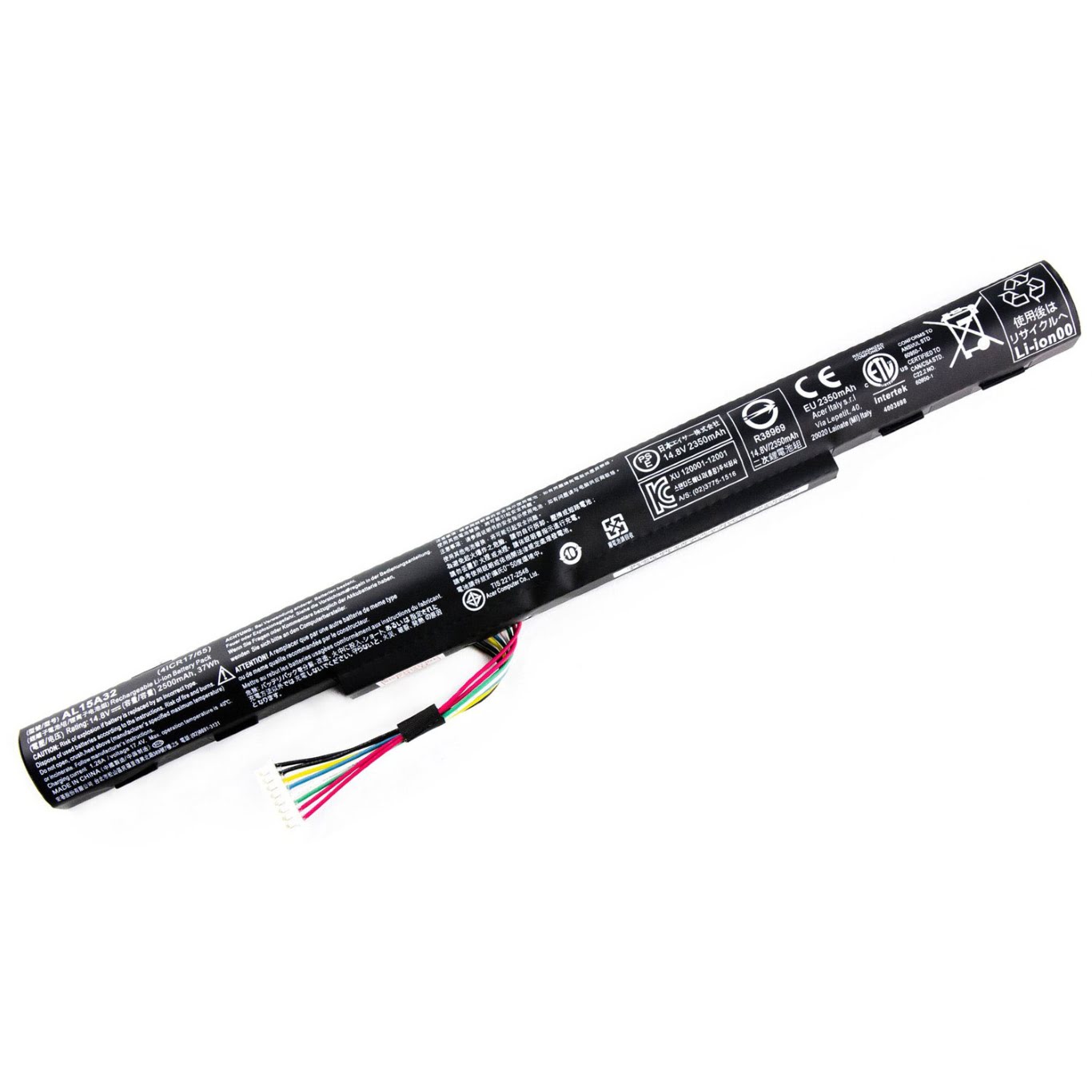 AL15A32, AL15A32(4ICR17/65) replacement Laptop Battery for Acer Aspire E5-422, Aspire E5-422G, 14.8V, 2500mah/37wh, 4 cells