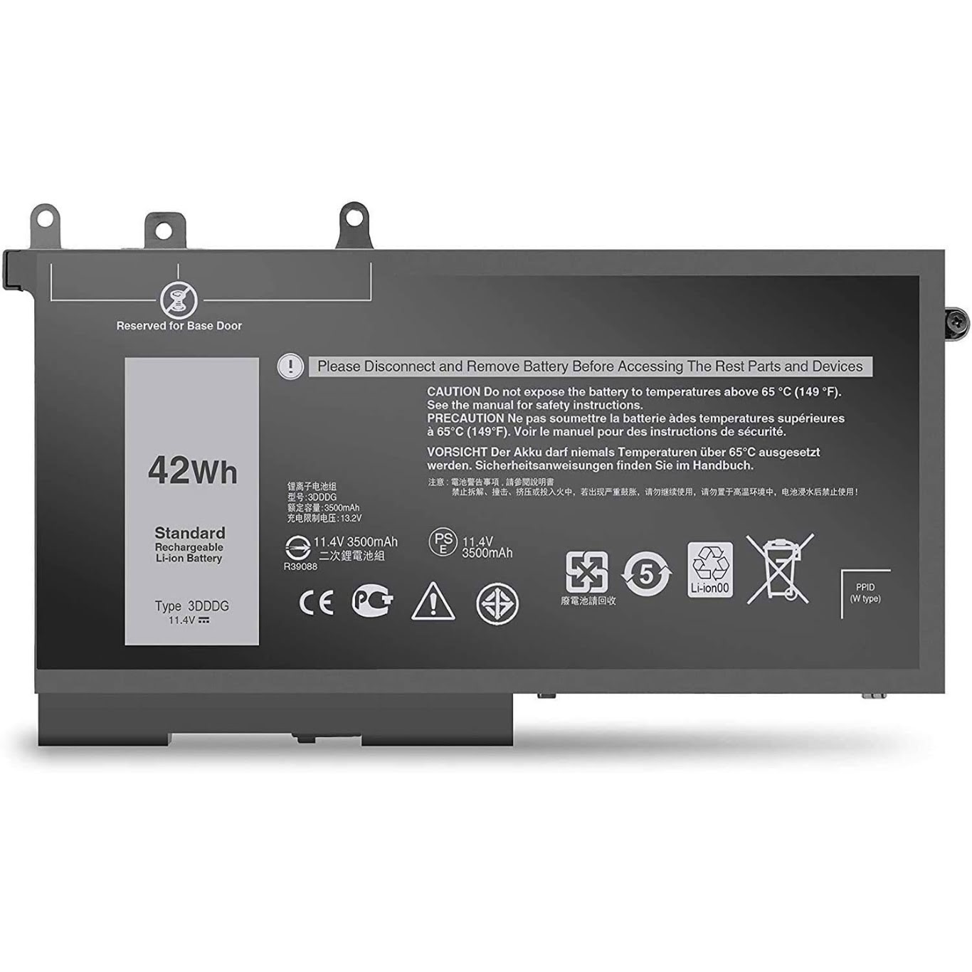 03VC9Y, 3DDDG replacement Laptop Battery for Dell Latitude E5280, Latitude E5480 Series, 11.4v, 42wh