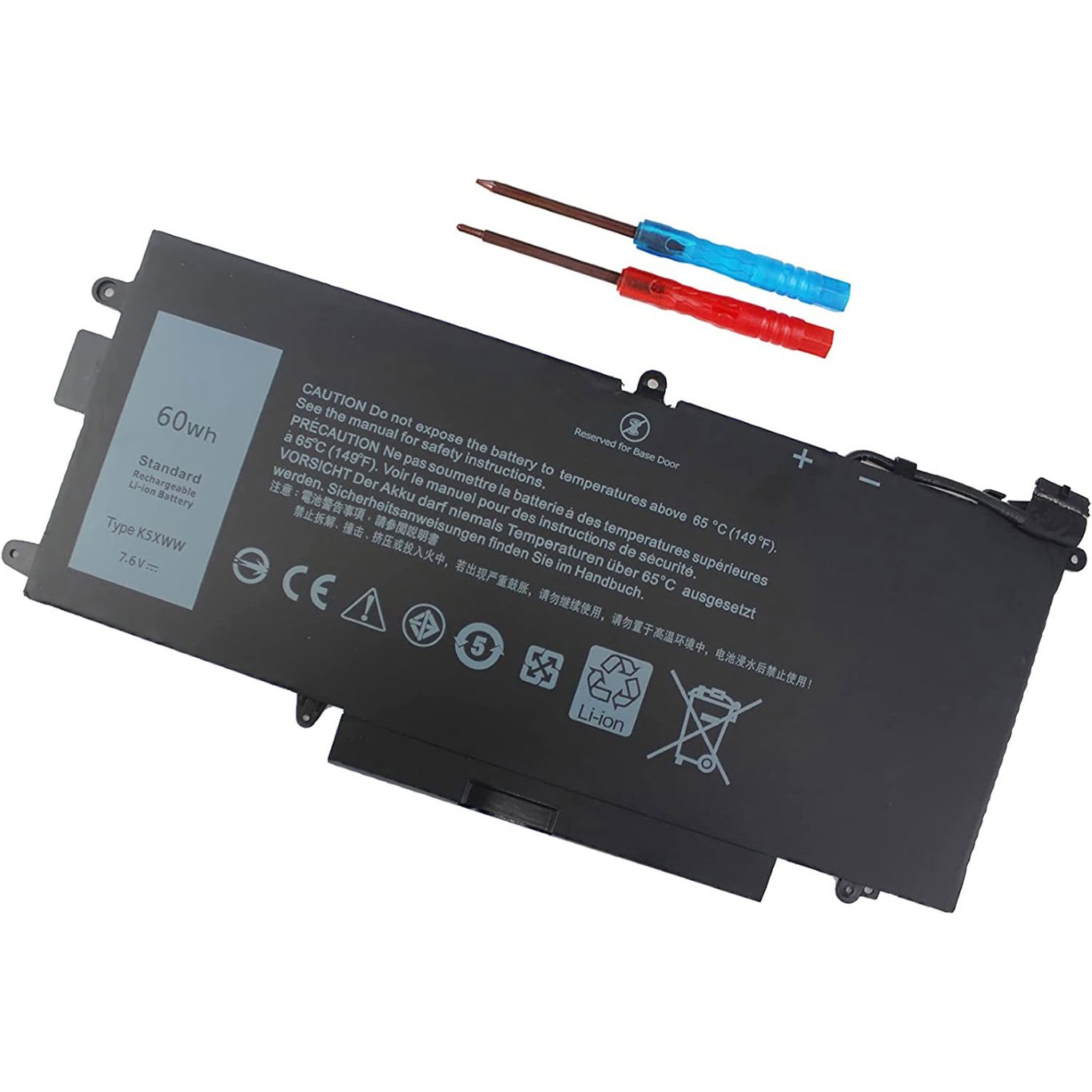 0725KY, 0CFX97 replacement Laptop Battery for Dell Latitude 12 5289, Latitude 12 5289 2 IN 1, 7.6V, 60wh