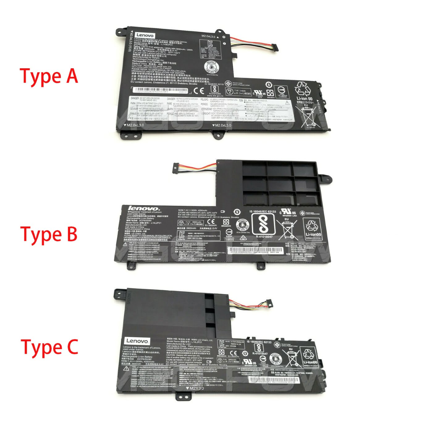 Lenovo 5b10g78610, 5b10g78612 Laptop Battery For Yoga 500-15isk(80r6007sge), Yoga 500-14ihw(80n50069ge) replacement