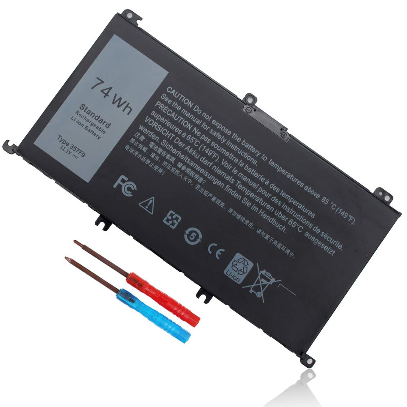 00GFJ6, 071JF4 replacement Laptop Battery for Dell Ins 15-7567-D1545B, Ins 15-7567-D1545R, 74wh, 11.1V