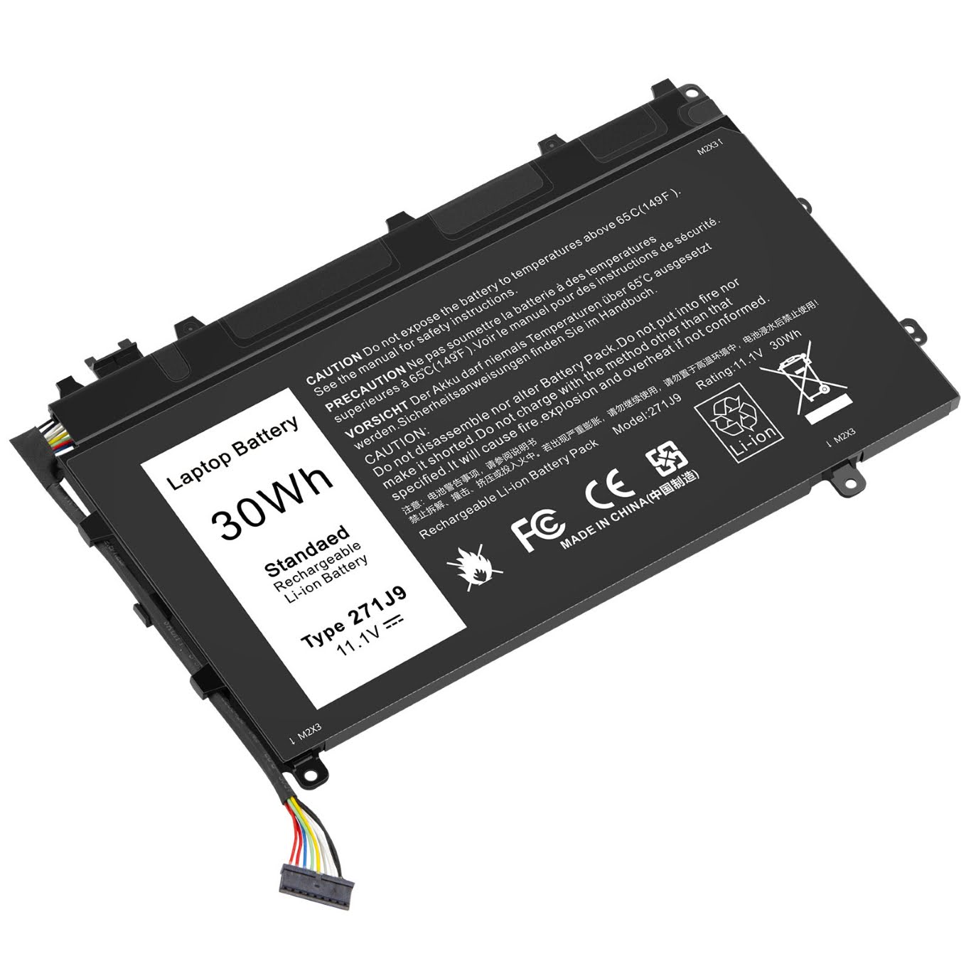 0271J9, 0GWV47 replacement Laptop Battery for Dell Latitude 13 7000, Latitude 13 7000(CAL001LATI735013480), 30wh, 3 cells, 11.1V