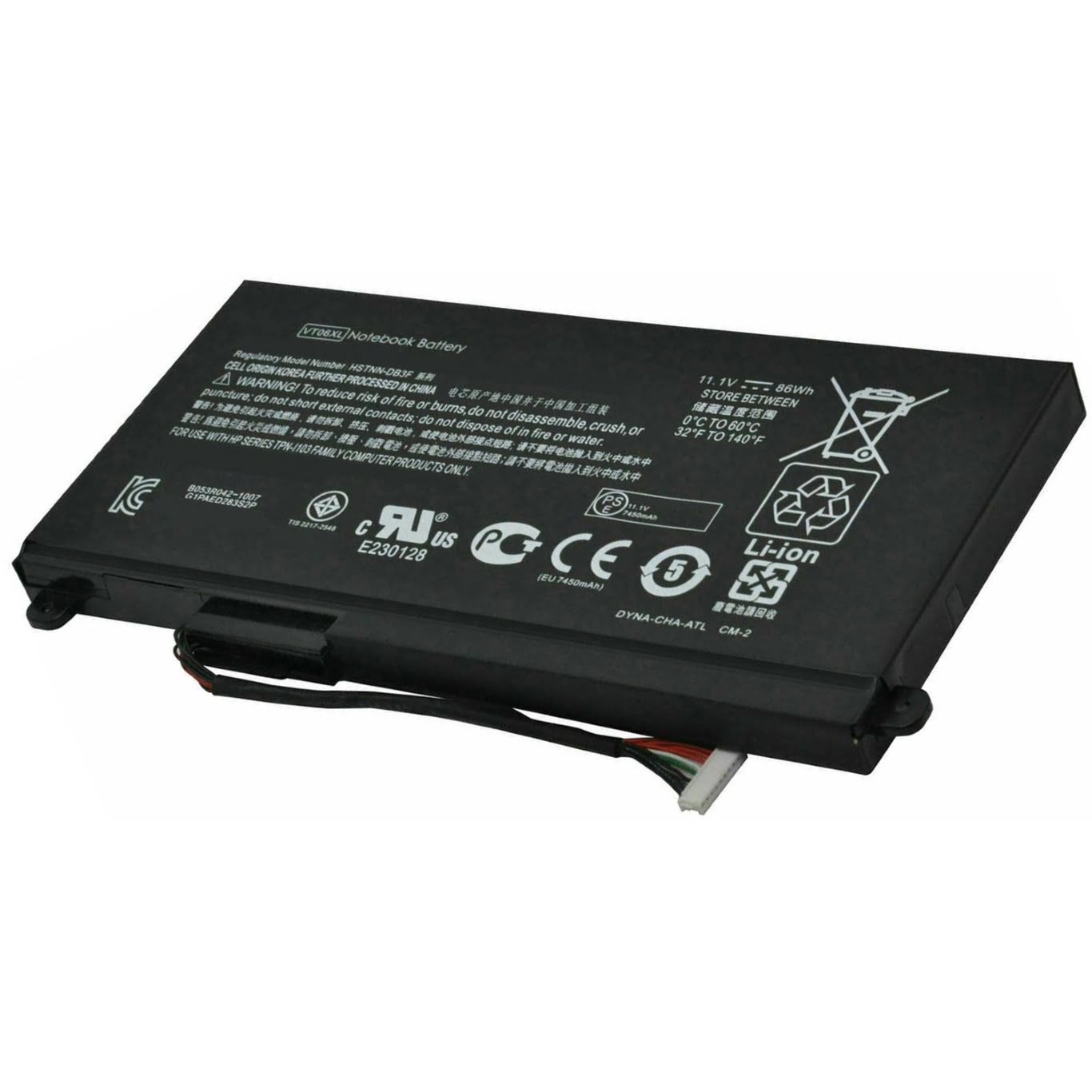 3ICP7/67/90-2, 657240-151 replacement Laptop Battery for HP Envy 17-3000 Series, ENVY 17-3000EA, 6 cells, 11.1V, 86wh