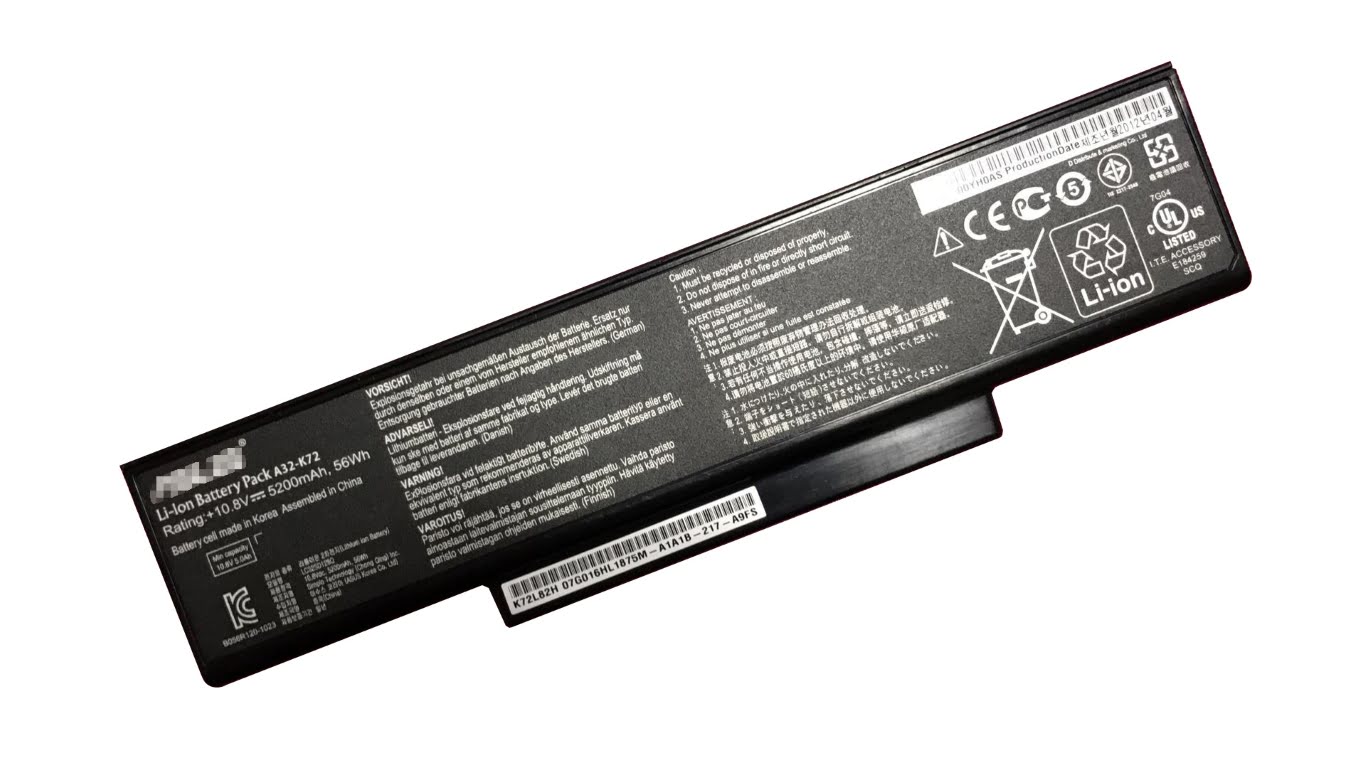 Asus 70-nx01b1000z, 70-nxh1b1000z Laptop Battery For A72, Pro7bjf replacement