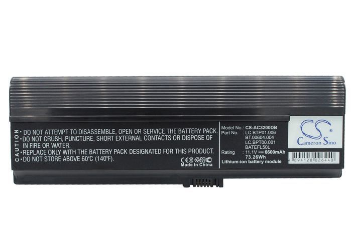Acer 3UR18650Y-2-QC261,  BATEFL50L Laptop Batery for Acer TravelMate 3000,  AS36802682