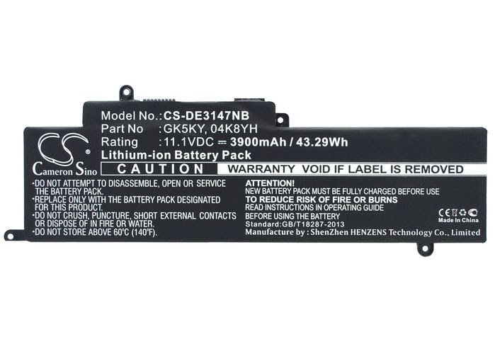 Dell 04K8YH,  092NCT Laptop Batery for INS13WD-3308T,  INS13WD-3508T