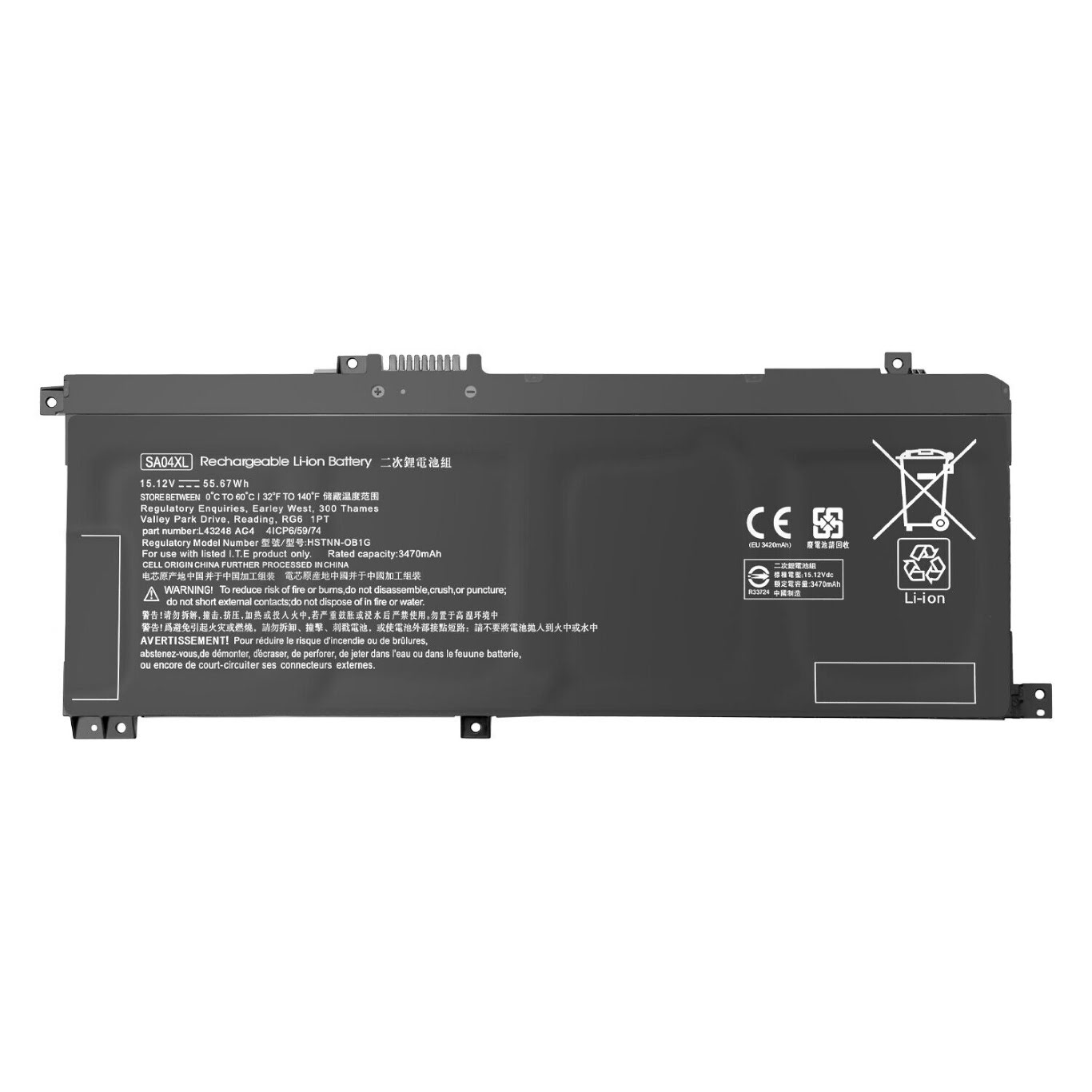 HSTNN-OB1F, HSTNN-OB1G replacement Laptop Battery for HP Envy 15-DR0000, Envy 15-DR0000 X360, 15.12v / 15.4v, 55.67wh, 4 cells