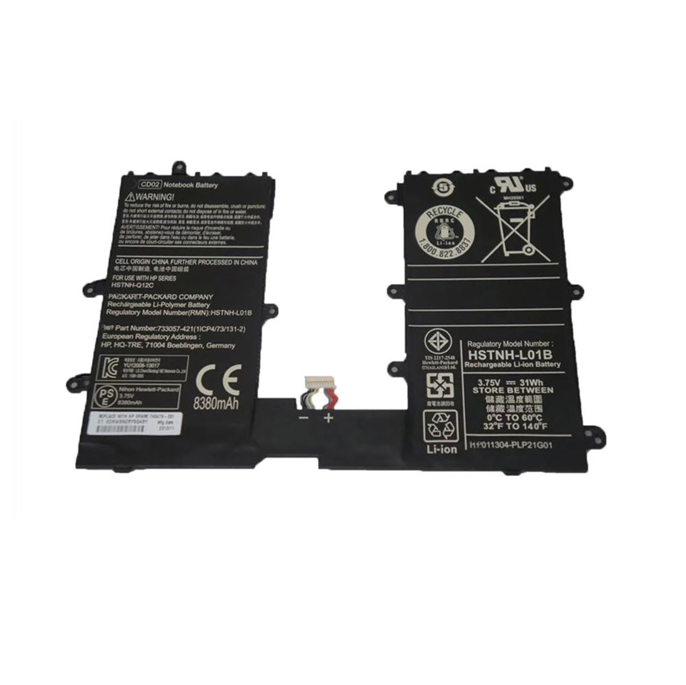 1icp4/73/131-2, 733057-271 replacement Laptop Battery for HP HQ-TRE 71004, Omni 10, 31wh, 3.75v
