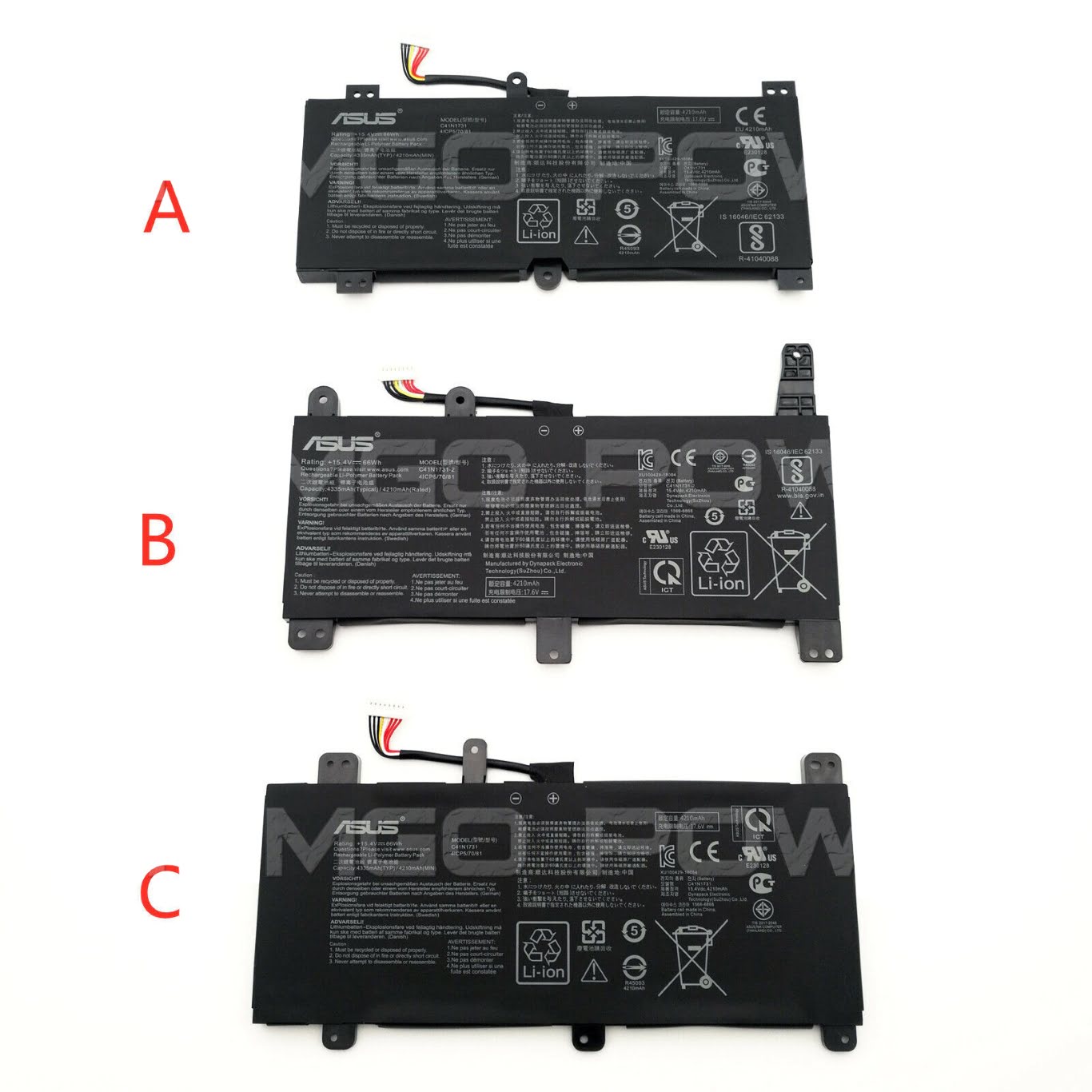 0B200-02940000, C41N1731 replacement Laptop Battery for Asus G515GV, G515GW, 15.4v, 66wh