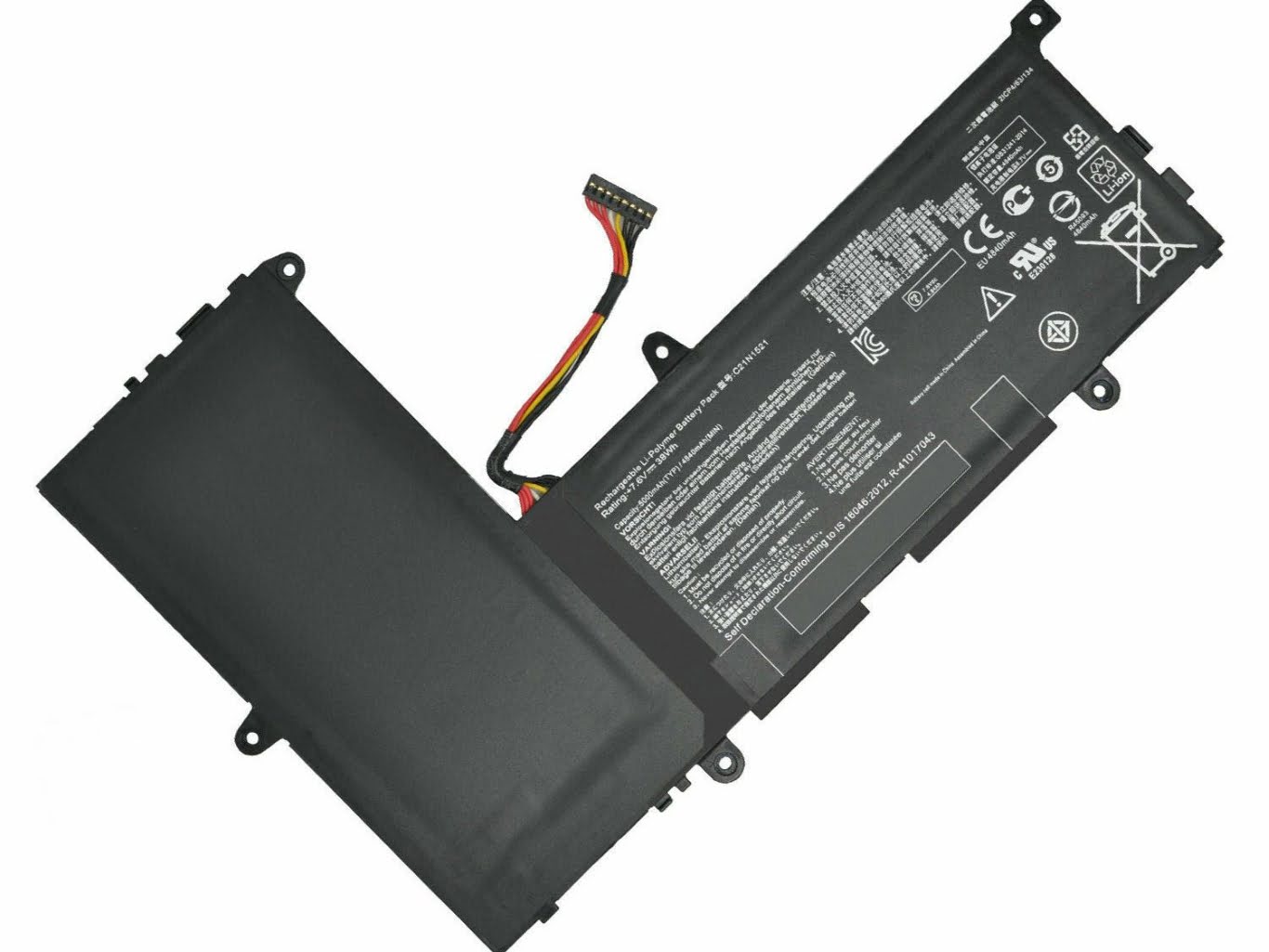0B200-01870000, 0B200-01870100 replacement Laptop Battery for Asus E200HA, E200HA-1A, 7.6V, 38wh, 2 cells