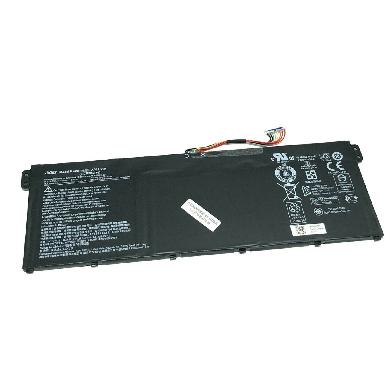 AP19B8M, KT0030G024 replacement Laptop Battery for Acer Porsche Design Book RS AP714-51GT-700P, Porsche Design Book RS AP714-51GT-7047, 4821mah / 55.97wh, 3 cells, 11.61v