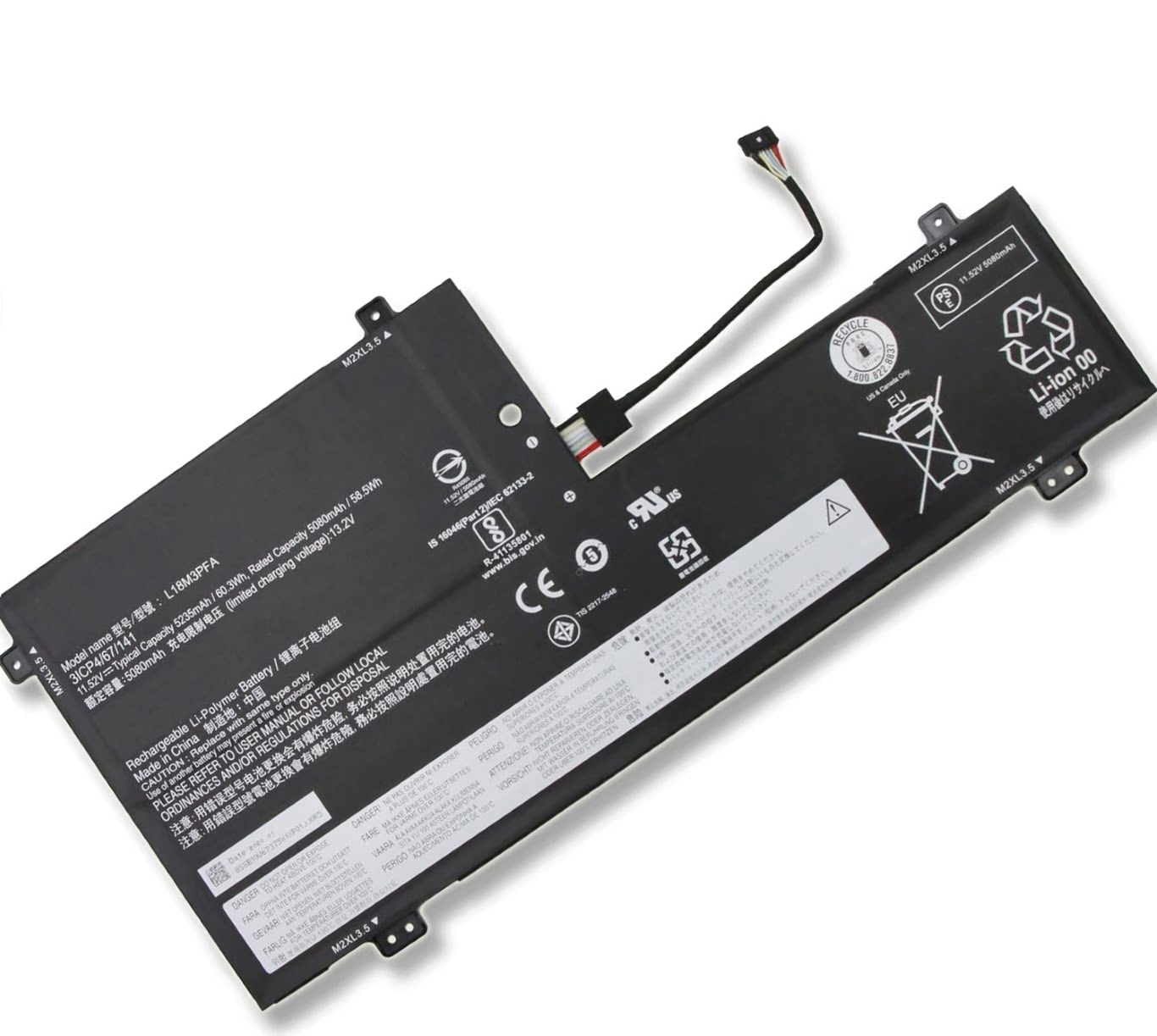 3ICP4/67/141, 5B10T83739 replacement Laptop Battery for Lenovo YOGA C740-15, Yoga C740-15IML, 11.52v, 5235mah / 60.3wh