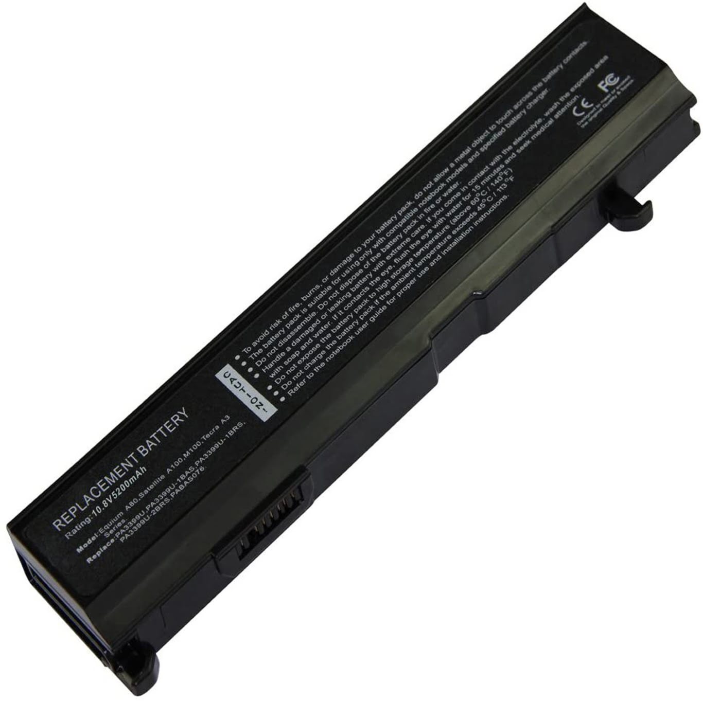 K000021200, K000021210 replacement Laptop Battery for Toshiba (with Intel Core Solo or Intel Core Duo Processors only), atellite A100-ST8211, 6 cells, 10.8V, 4400mAh
