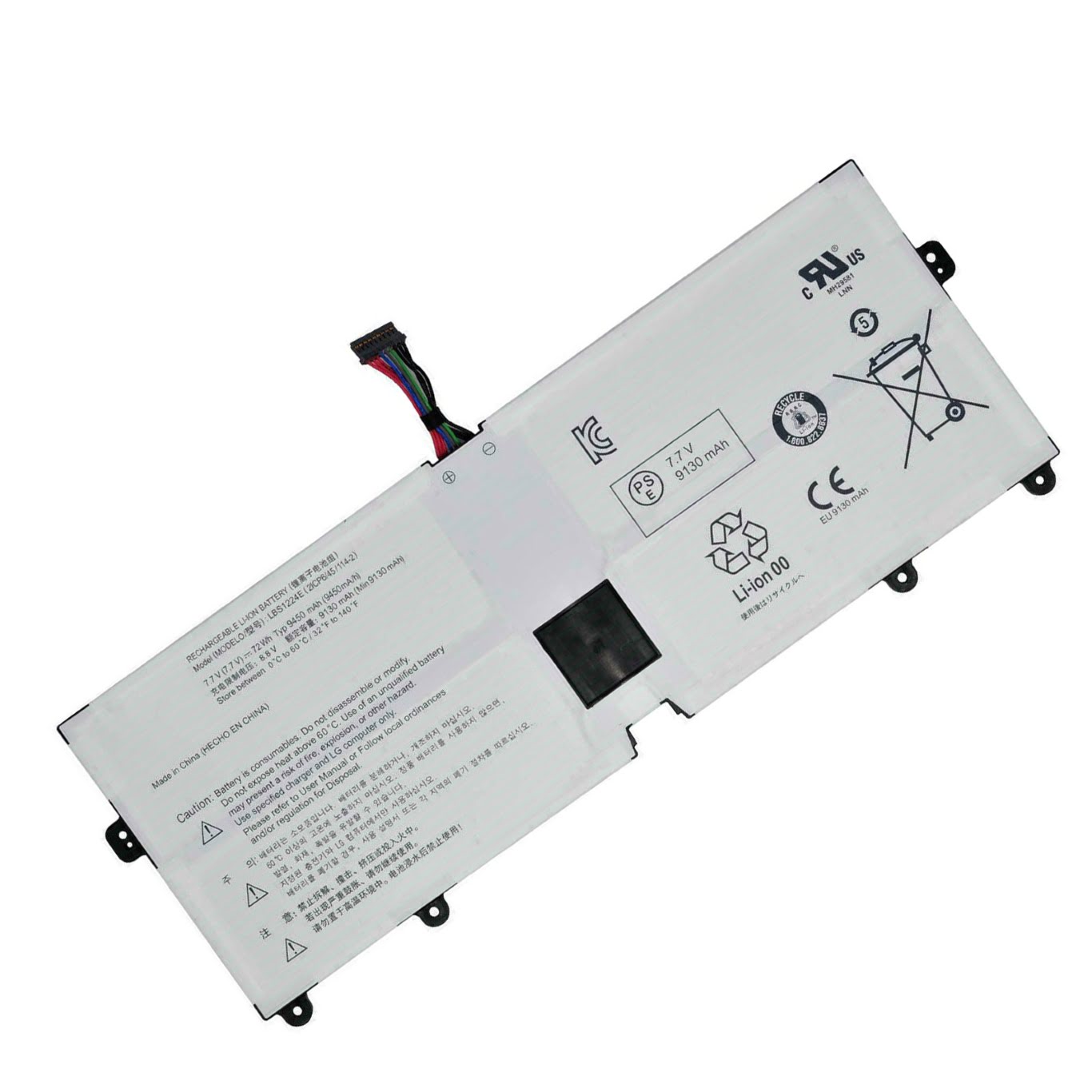2ICP6/45/114-2, LBS1224E replacement Laptop Battery for LG 13Z980, 13Z990, 72wh, 2 cells, 7.7v